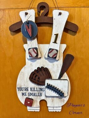 Handmade Baseball Themed Wooden Wall Hanging - "You're Killing Me Smalls"